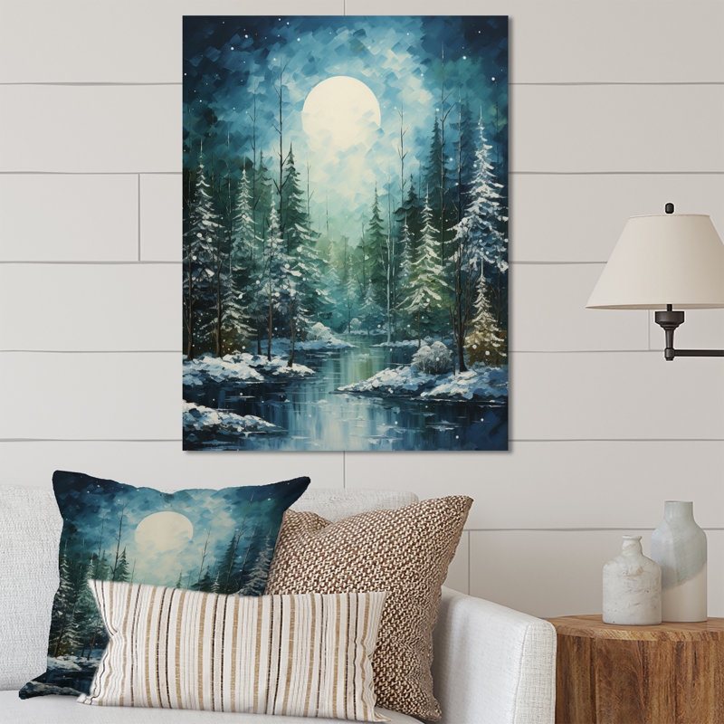 Décoration d'hiver en métal Winter Snowy Evergreen II - Paysages, H 32 po x l 24 po x P 1 po