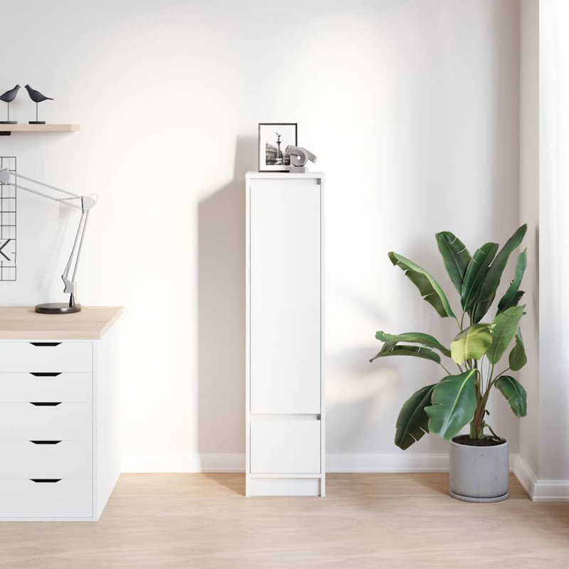 Highboard 29.5X34x119.5 Cm Engineered Wood, White