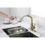 Stainless Spot Kitchen Faucet In Gold - 360 Degree Swivel Spout For Flexible Use Single Level Steel With Pull Out Spray 1.8 Gallons Per Minute Flow Rate-304463886