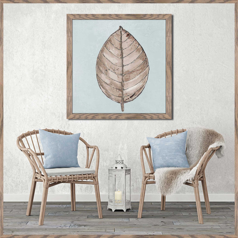 «Neutral New Leaf III (Square)» par Patricia Pinto, reproduction, Cadre taupe délavé, H 31,5 po x l 31,5 po x P 1 po