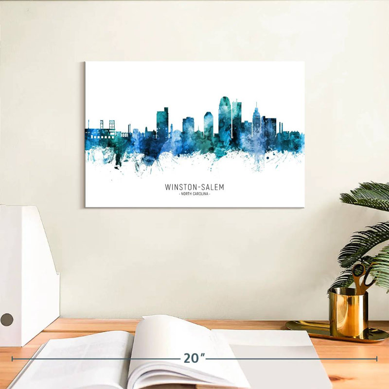 Winston-Salem NC Skyline I, 8" H x 12" W