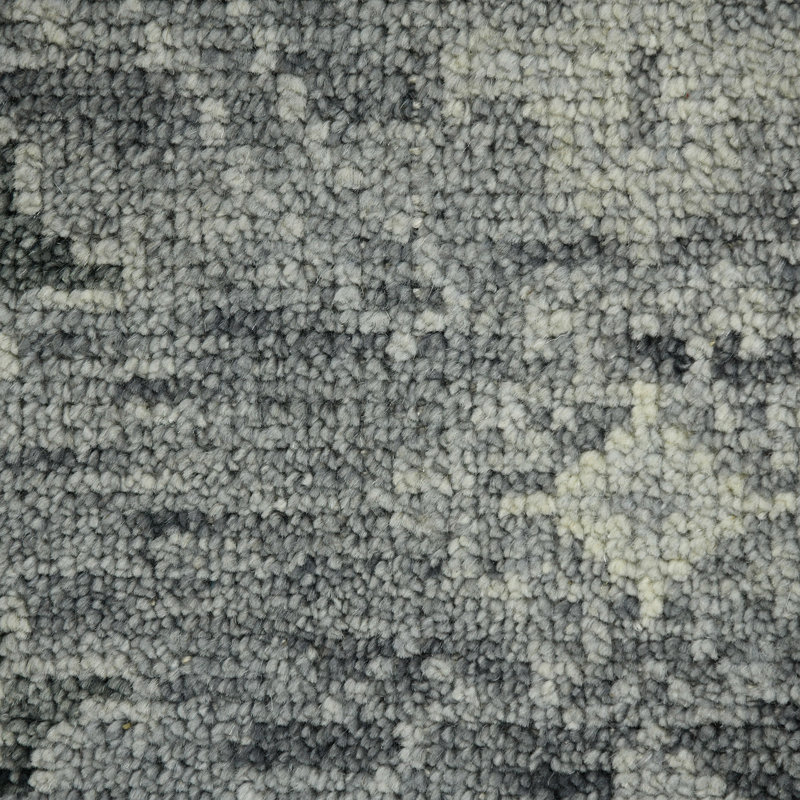 Tapis gris en laine noué à la main Divine Loise, Rectangle 2 pi x 3 pi