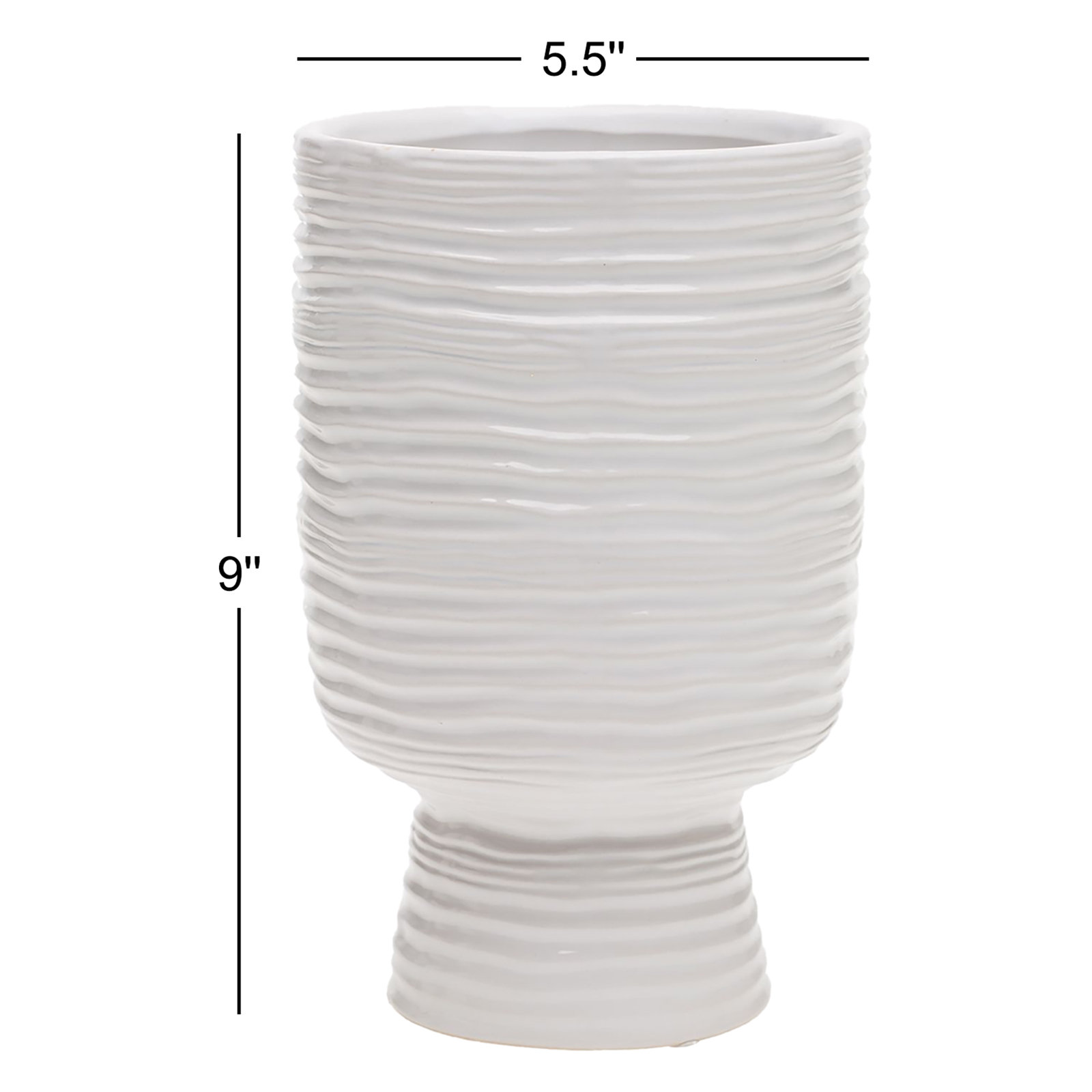 Canella Handmade Ceramic Table Vase, 9" H x 5.5" W x 5.5" D