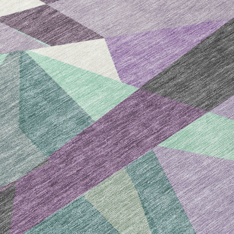 Tapis intérieur / extérieur mauve Shapevia - LOOMlan, 2 pi 6 po x 3 pi 10 po