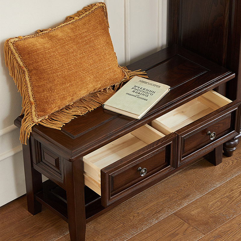 4 Pair Solid Wood Shoe Storage Bench
