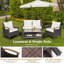 4 - Person Patio Conversation Set with Cushions-1825220062