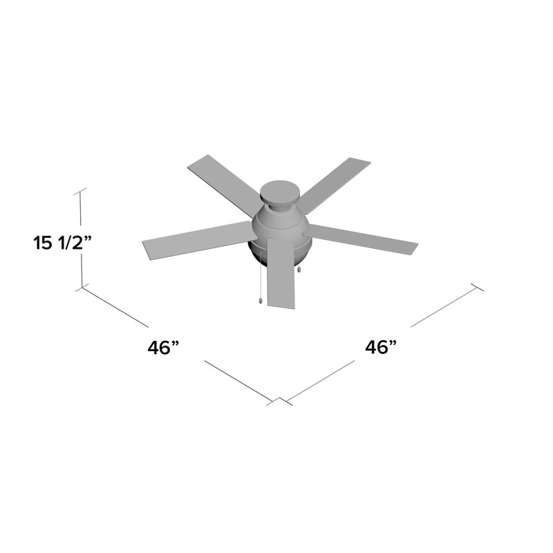 Anslee 46" Fresh White Low Profile LED Ceiling Fan with Reversible Blades