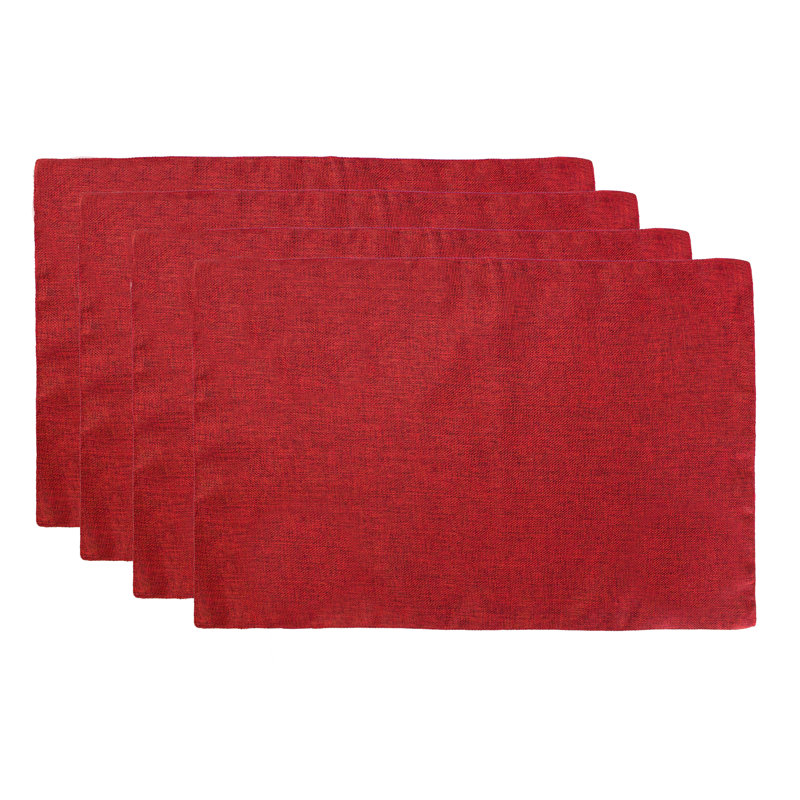 Napperon rectangulaire en polyester, Rouge