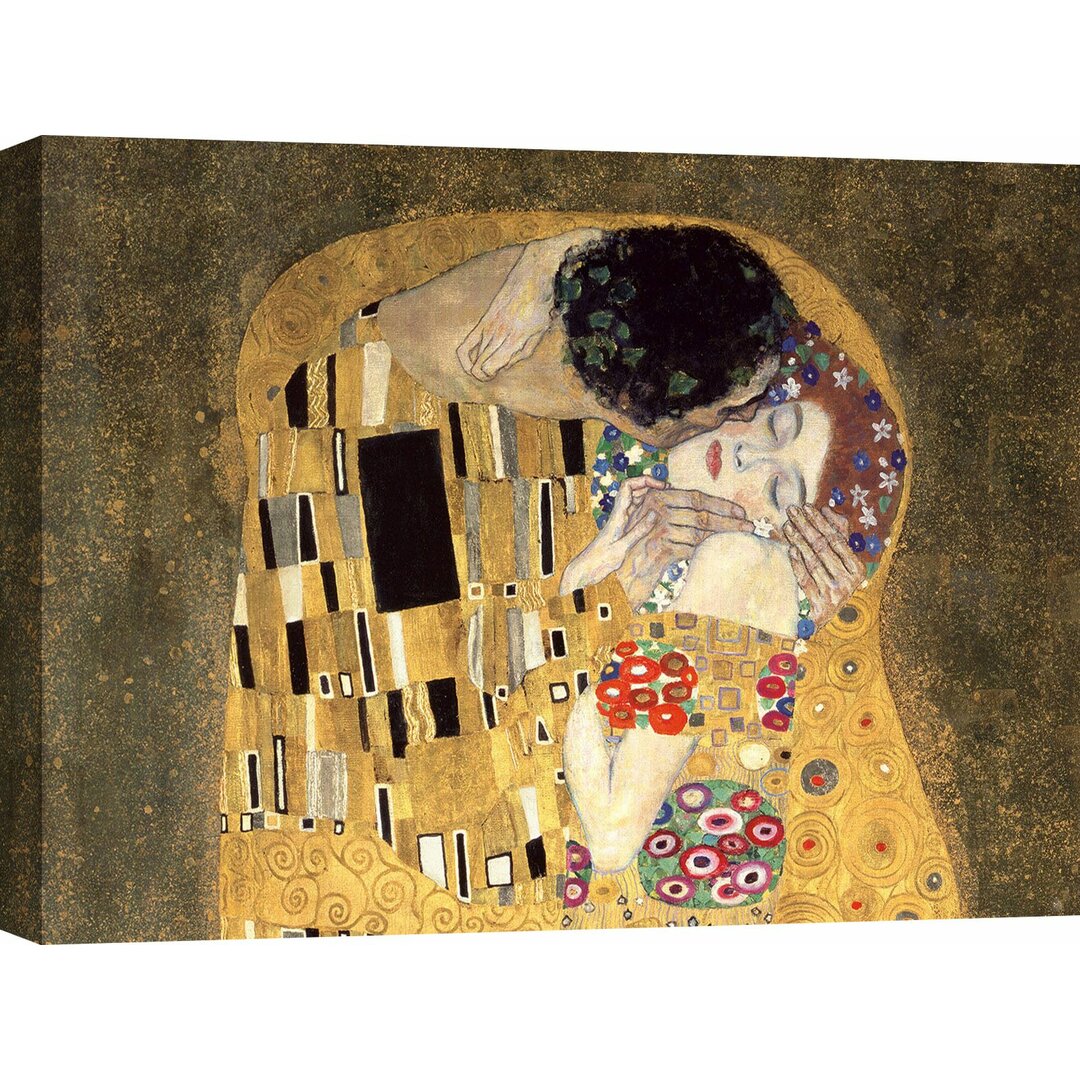 Leinwandbild Der Kuss (Detail) von Gustav Klimt