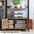 Kyesha Bookshelf With Louvered Doors, Ladder Shelf With Cabinet Industrial Accent Furniture For Bedroom Living Room Home Office, Rustic Brown-2047646996