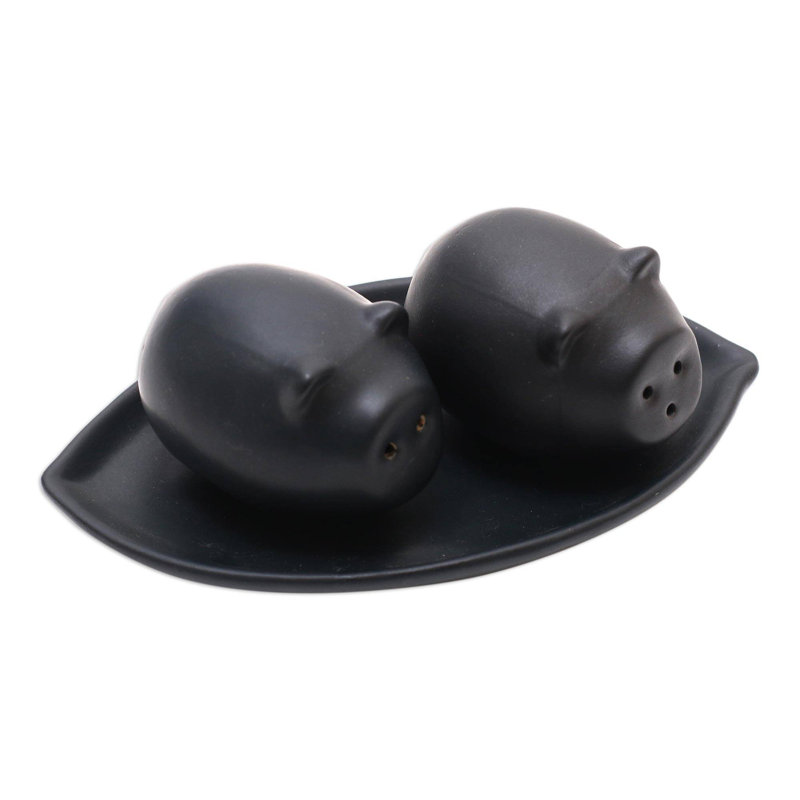 Ensemble salière et poivrière Kalup Portly, Noir