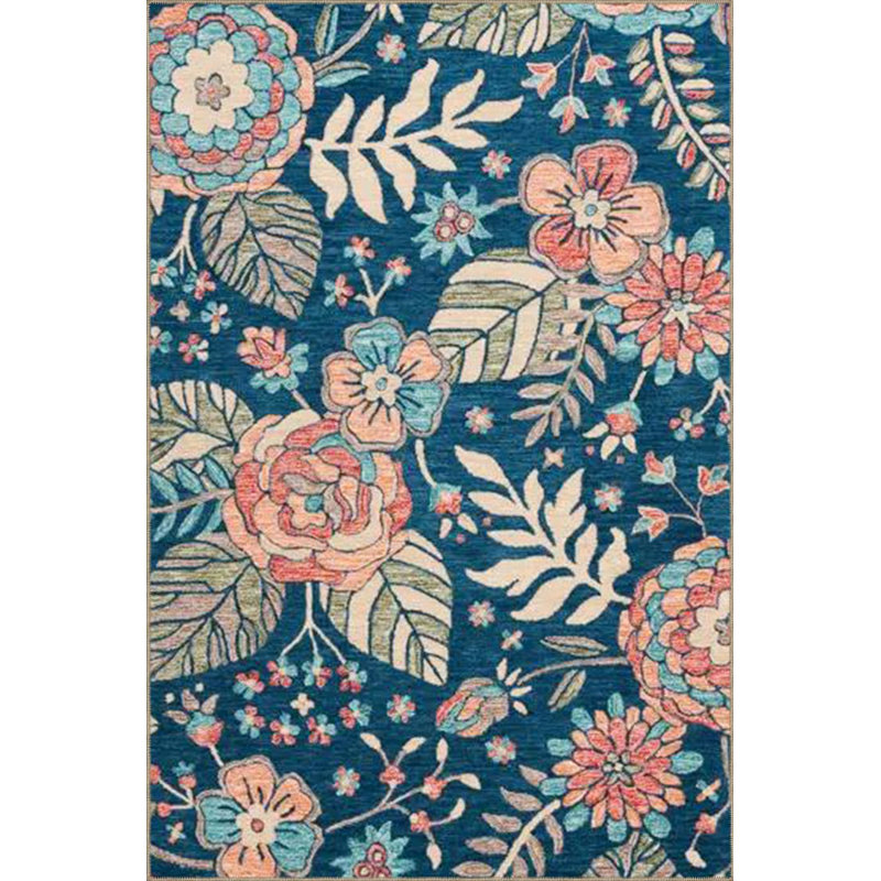 Tapis lavable bleu lierre, Sous-tapis rectangulaire 4 pi 7 po x 6 pi 7 po inc