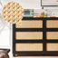 Buffet rétro en bois massif noir