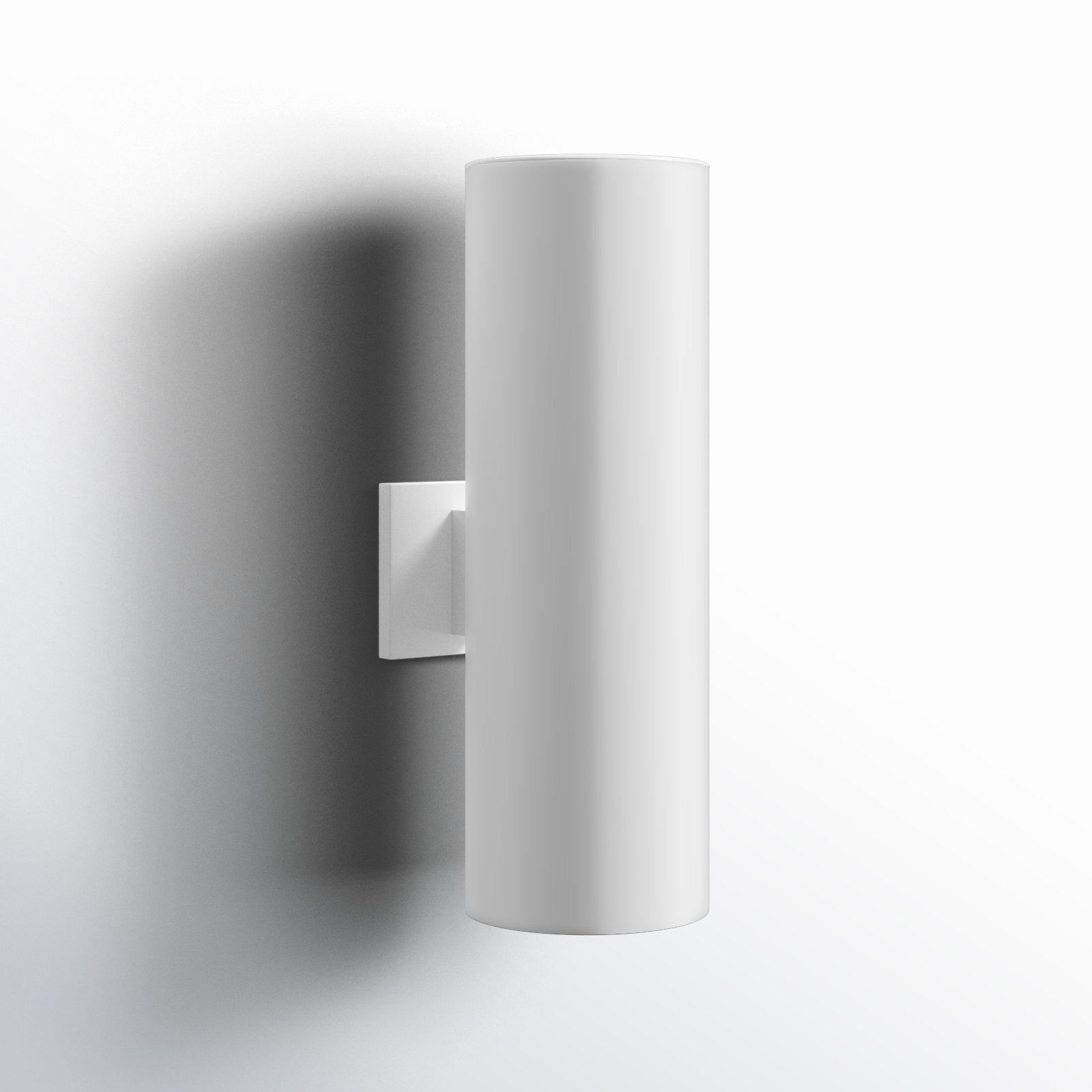 Dylan 2 Light Cylinder Outdoor Wall Light, 18.25" H x 6" W x 6" D, White, No