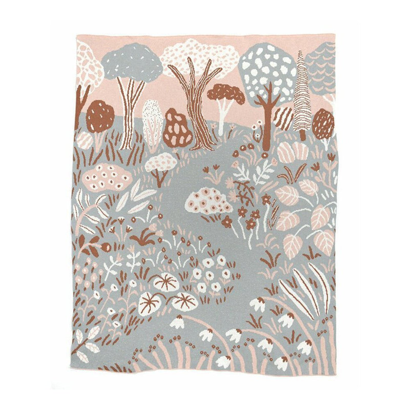 Garden Throw Blanket, Winter Blush, Organic Cotton
