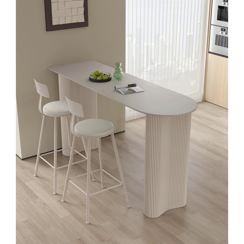 Table de bar semi-circulaire Luxury-Style, H 41,34 po x L 39,37 po x l 19,69 po