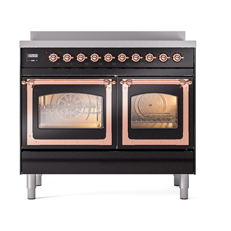 ILVE Nostalgie II Noblesse 40 in Induction Range, Glossy Black/Copper