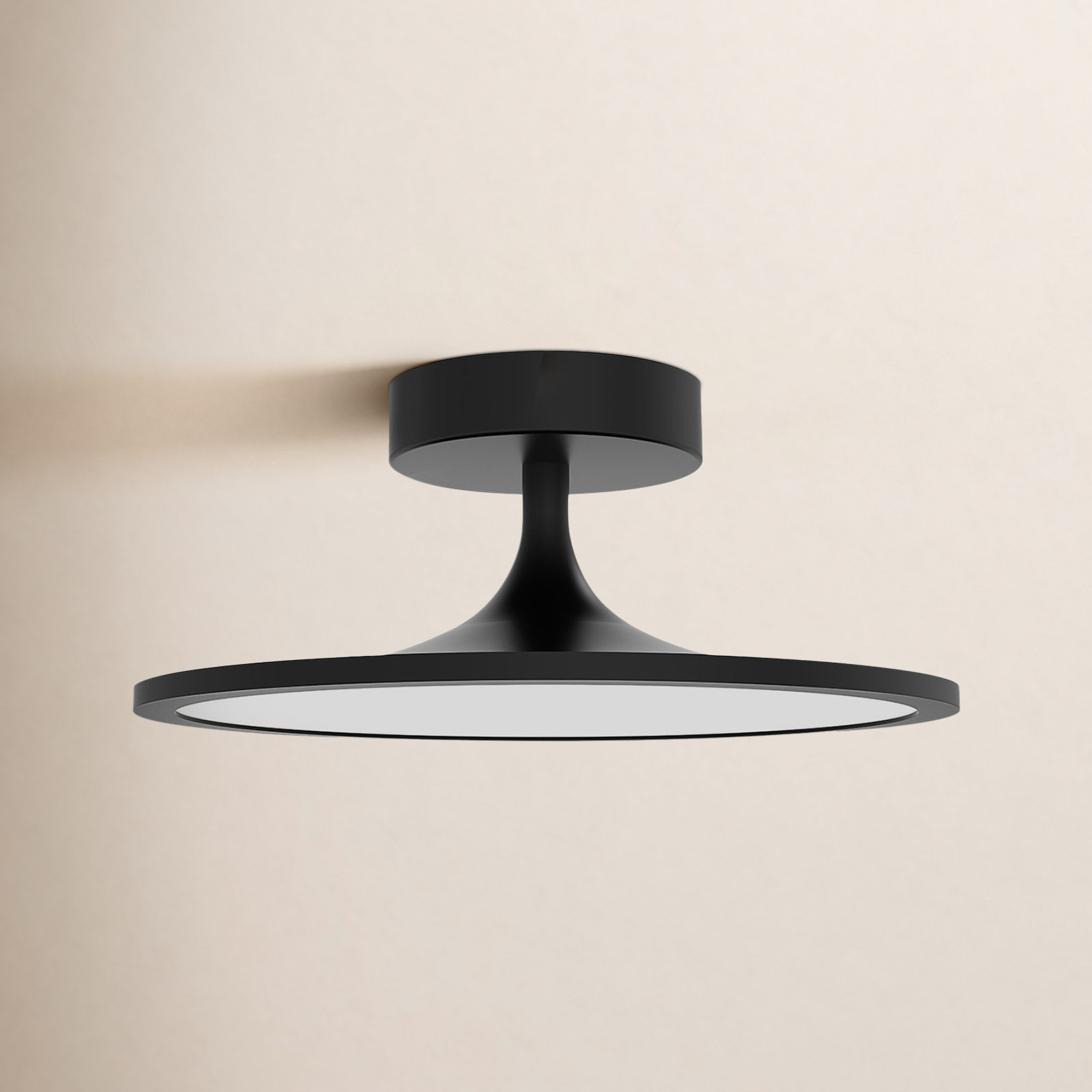 Daveney Single Light LED Semi Flush Mount, Matte Black