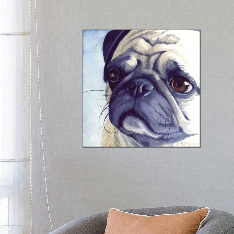 Bugabee Pug 1 Piece Painting on Canvas, 66.04 cm H x 66.04 cm W x 1.91 cm D, Wrapped Canvas