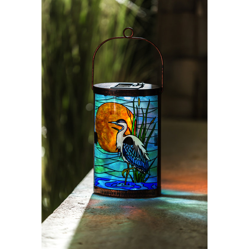9.45'' Solar Powered Integrated LED Cylinder Lantern
