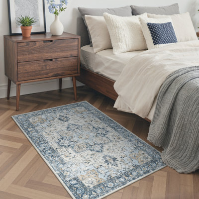 Transitional Machine Washable Non-Slip Area Rug
