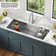 Delta Rivet™ 45" L Workstation Kitchen Sink Undermount 16 Gauge Stainless Steel Single Bowl with 2-Tier WorkFlow™ Ledge