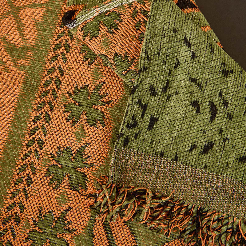 Housse de canapé Vintage Floral Bohemian Chenille, 71" H x 134" W x 0.2" D, Green