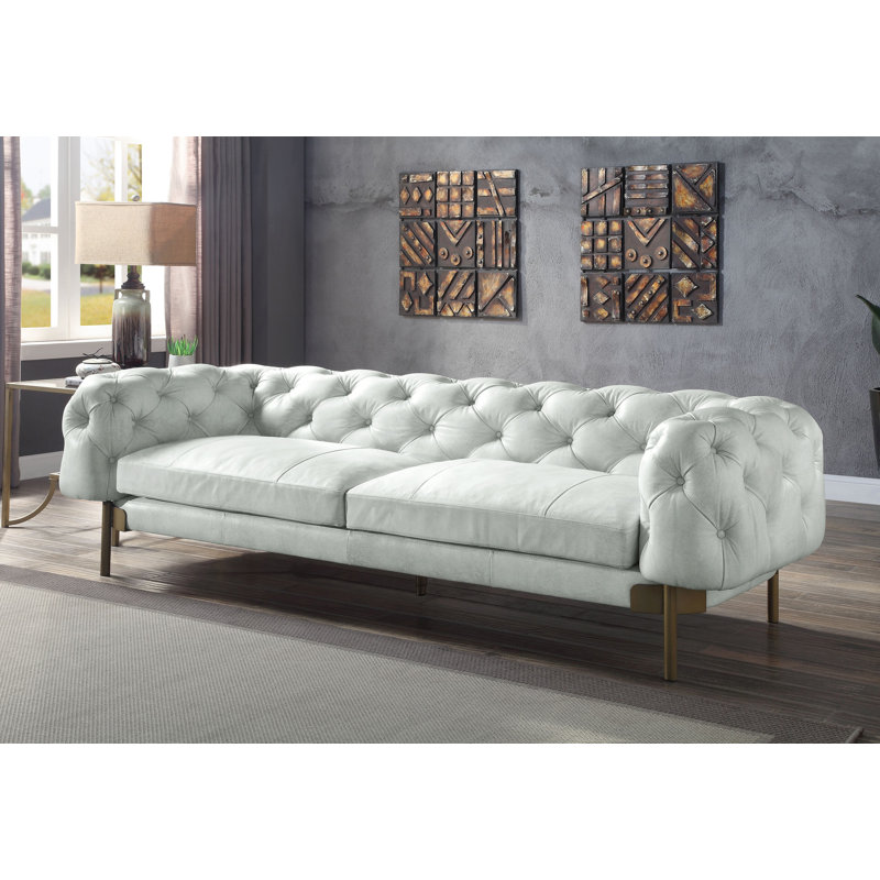 Canapé Rukhsar Ragle en cuir fleur rétro blanc