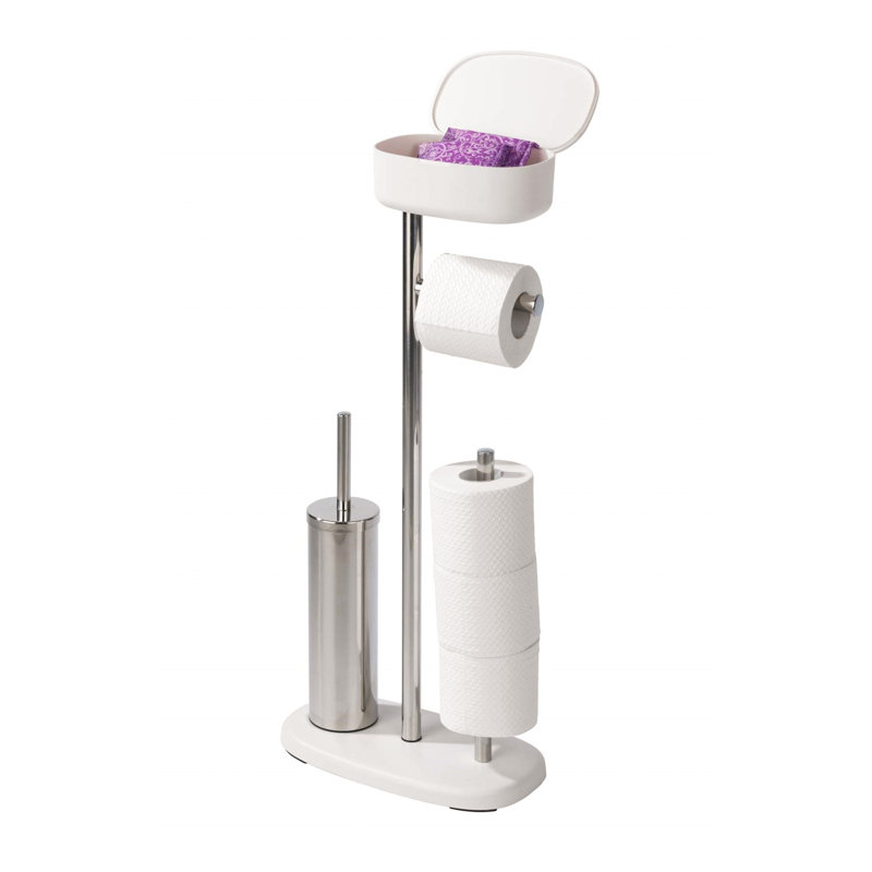 Vanwinkle Toilet Paper Holder, Silver/White