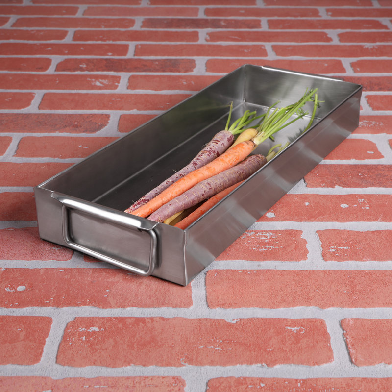 Elite Global Solutions Stainless Steel Tray, 2" H x 15" W x 6" D