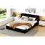 Grand lit plateforme tapissier noir - Fabrication de soutien durable pour une utilisation quotidienne-894116909