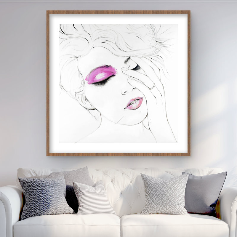 Maquillage rose - reproduction encadrée rose mat
