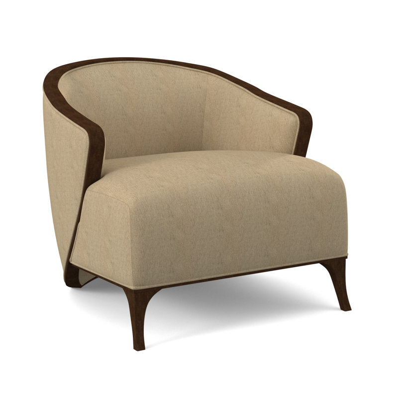 Fauteuil demi-tonneau Penegrine, Noyer noir, Tremplins ivoires