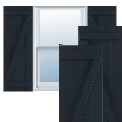 True Fit PVC Joined Board-n-Batten Shutters w/Z-Bar