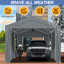 Abri d'auto robuste gris foncé 12 pi x 20 pi avec structure en acier galvanisé renforcé