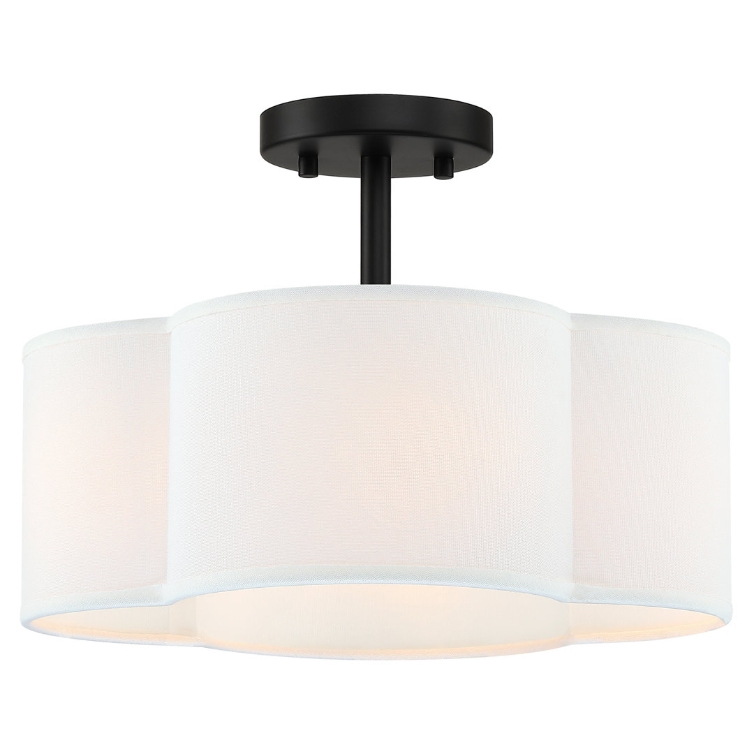 Verwood Fabric Semi Flush Mount Willa Arlo™ Interiors Fixture 