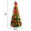 Sapin de Noël pliable artificiel pré-illuminé avec lumières chaudes et décorations pour une installation de Noël instantanée