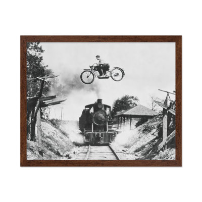 Motorcycle Jumping Old Train