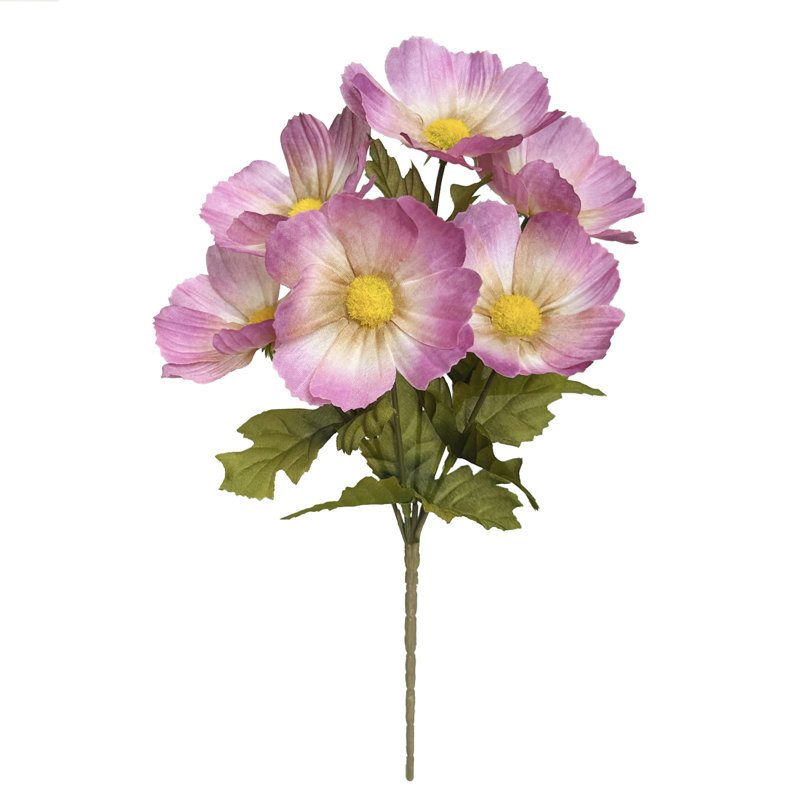 4 pieces of 6 branches chamomile, 12.2" long stem artificial flower bouquet, table center decoration, suitable for weddings, families, parties,Pink