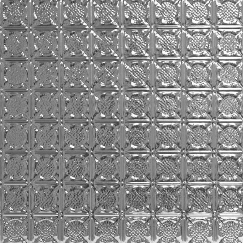 Carreau de plafond en fer-blanc clouté 2 pi x 2 pi, Acier brut