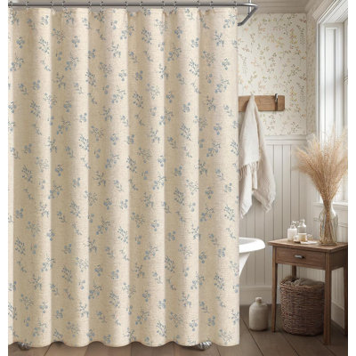 Rideau de douche vintage en lin à motif floral, 72 po x 72 po, pour salle de bain