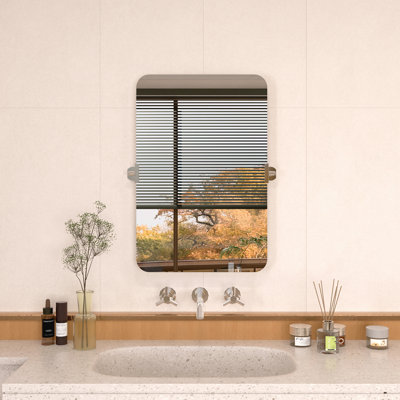 Yexee Rectangular Framed Adjustable Tilt Wall-mounted Bathroom Vanity Mirror