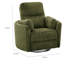 Fauteuil oscillant inclinable électrique Bela, bois d'eucalyptus, tissu vert