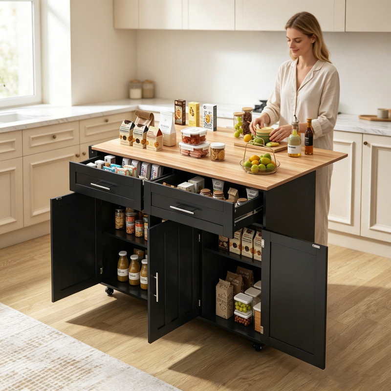 Kitchen Island, Black