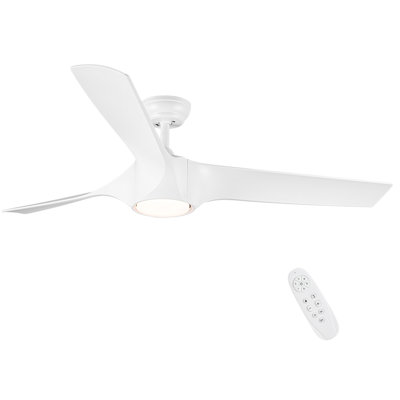 Ventilateur de plafond à DEL 56 pouces avec pales en ABS blanc
