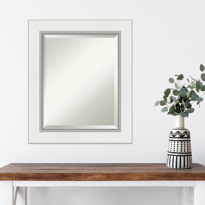 Miroir d'appoint mural Ahraya, 25,5 po x 21,5 po, Blanc