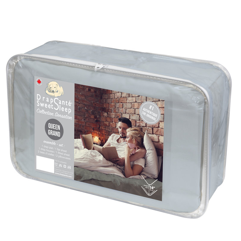 Ensemble de draps en flanelle de microfibre SENSATION, Grand, Bleu