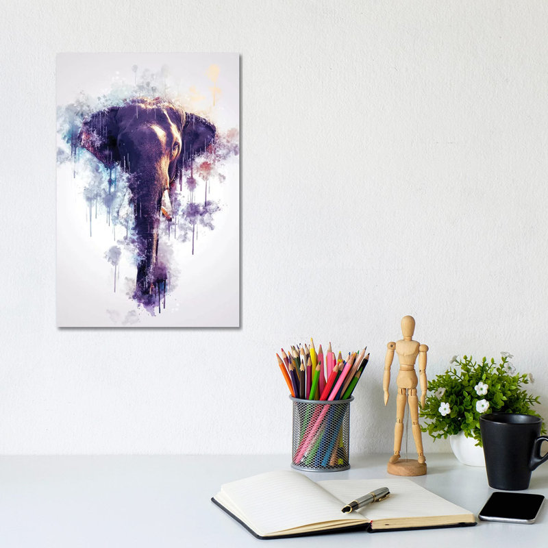 Elephant Head by Cornel Vlad - Wrapped Canvas Gallery-Wrapped Canvas Giclée, 30.48cm H x 20.32cm W