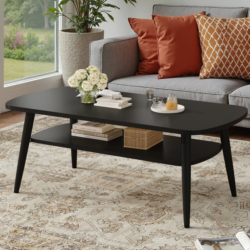 43.4" Coffee Table with Storage, Black / Does Not Apply