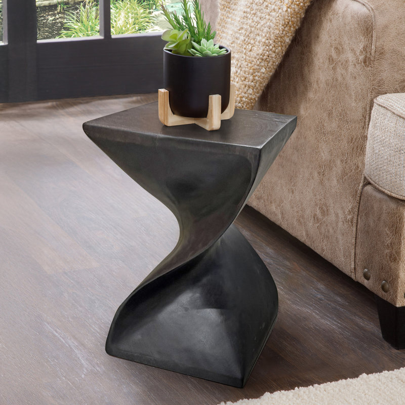 Neddy Cinderford End Table, Black, 18.25" H x 12" W x 12" D